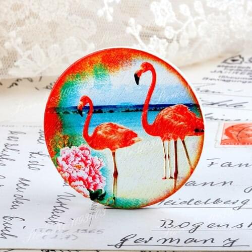 2Pcs 45mm Bird Unique 3D Embossed Big Round Handmade pattern Wood Cut Pendant make Necklaces, Bracelets,Brooch-(WI-12)