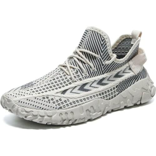2021 Young Style 39-44 Boost Breathable Comfortable Cool Summer Sneaker Man Stripe Lacing Hollow-carved Casual Sports Shoe