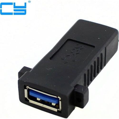 Adaptador USB 3.0 Female to Female Extension Exteder Coupler Adapter with Panel Mount Holes