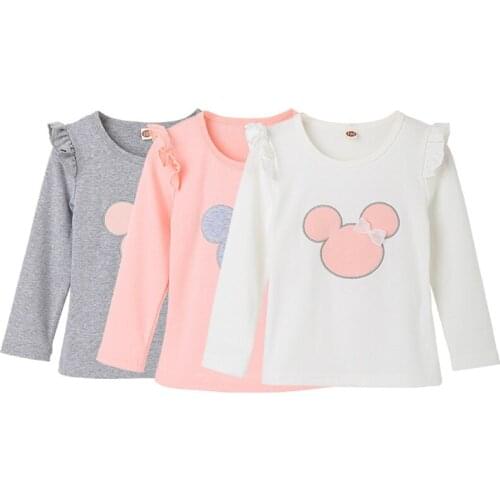 Brand Spring Childrens Clothing Printed Cartoon Clothes 1-6y Baby Teen Girls Sweatshirt Long Sleeved Clothes Tops