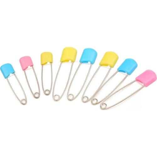 8pcs Plastic Head Baby Safety Pins Safety Cloth Stainless Steel Baby Bibs Apron Diaper Safety Pins Mixed Colorful