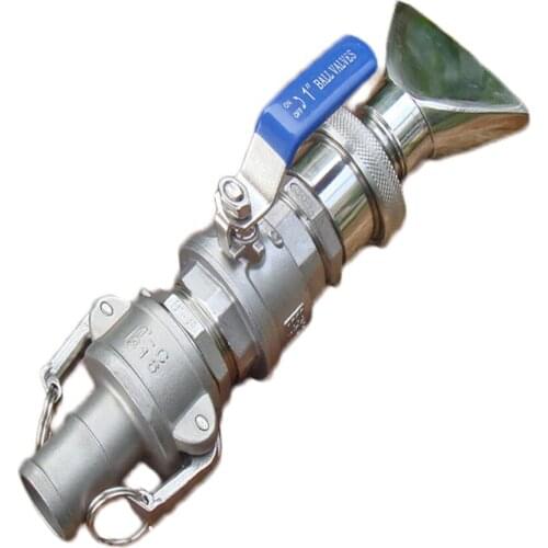 Fast Connecting Ball Valve Switch of Universal Stainless Steel Sector Water Gun Nozzle High Pressure Flushing Irrigation Nozzle