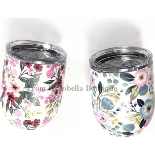 100pcs 12oz Stainless Steel Floral Coffee Mug Egg Creative Beer Tumbler Coffee Mug Travel Tea Cup Halloween Bar Christmas Gift
