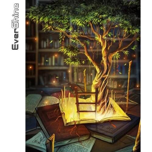 Evershine 5D Diamond Embroidery Tree New Arrival Full Square Diamond Painting Landscape Book Rhinestone Mosaic Kit Crafts