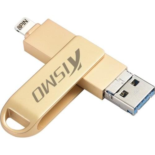 Kismo Metal USB Flash Drive OTG Memory Stick USB3.0 Pen Drive For iPhone 8 7 6 Plus 5S ipad Mini Air Samsung A3 A5 A7 2016 S6 S7