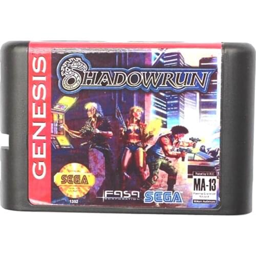 Shadow Run for 16 bit Sega MD Game Card for Mega Drive for Genesis Video Game Console PAL USA JAP