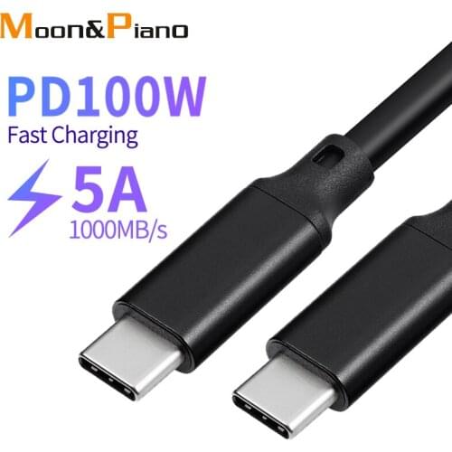 Type c To Type c Data Cable 100W 5A Fast Charging Double Type-c Male To Male Fast Quick Charger Wire for Mobile Hard Disk Laptop