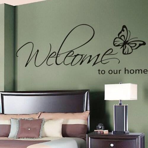 Creative home living room motto Wall Sticker Home room welcome to home Wall decals tattoo Transfer Art Decor Vinyl Wall mural