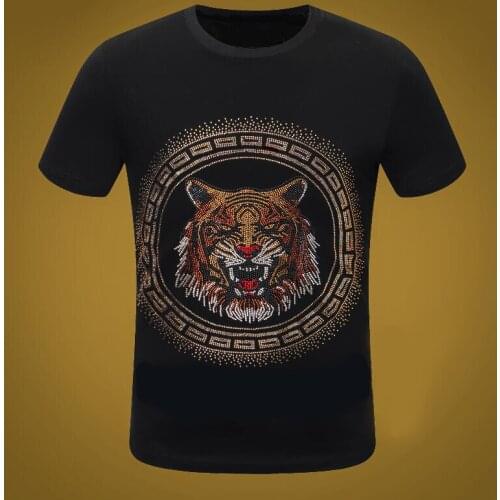 Summer Men tshirts Breathable Rhinestone design Casual Men Slim top tess