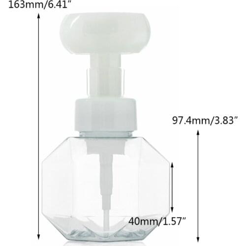 M17D 300ml Flower Shape Foam Bottle Transparent Dispenser Empty Foaming Hand Soap Pump Bottles Plastic Refillable Cosmetic