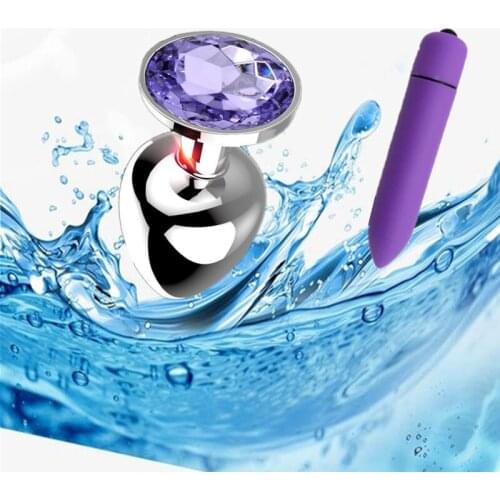 Metal Anal Plug Silicone Vibrator Jewelry Dildo Vibrator Sex Toys for Women Prostate Massager Bullet Vibrator Butt Plug For Men