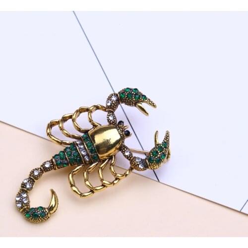 Scorpion insect brooch enamel pin metal lapel pin men jewelry gifts brooches for women rhinestone broches