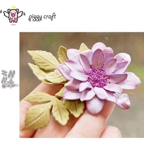Piggy Craft metal cutting dies cut die mold Flower leaf decoration Scrapbook paper craft knife mould blade punch stencils dies