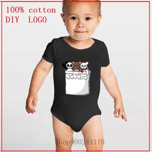 Cute Pocket Bears printed Bodysuits Baby Summer Clothing Cute Infant Girls Boys Solid Jumpsuits Outfits Clothes Casual Playsuit