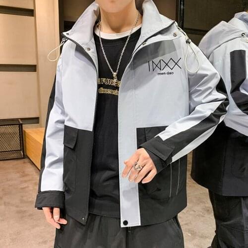 Jacket mens 2021 spring and autumn new Korean fashion brand casual jacket mens hooded cardigan handsome top mens clothing