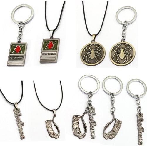 New Anime Hunter x Hunter Keychain Metal Dog Tag Key Chain Ring Holder Men Gift Jewelry Choker Chaveiro Pendant Porte Clef Kolye
