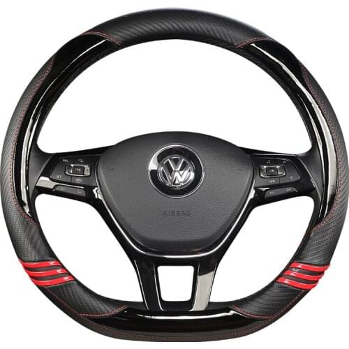 New D Shape Steering Wheel Cover for VW Golf 7 Polo 2014-2019 Scirocco Jetta 6 2017-2019 Santana 2016-2018 Auto Accesorioss