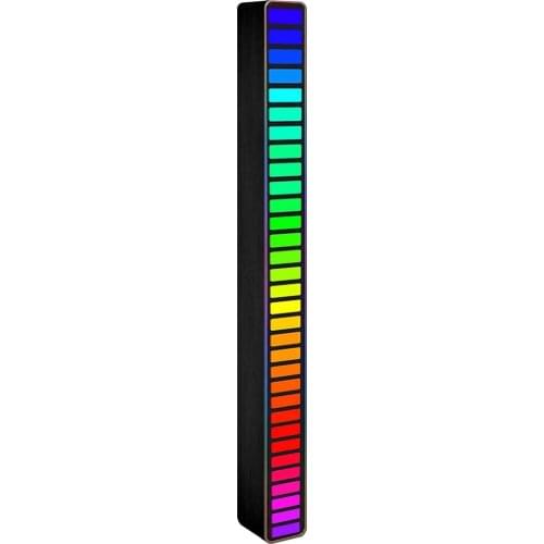 RGB Sound Control Rhythm Lights, 32 LED 18 Colors Audio Spectrum Analyzer, Voice-Activated Atmosphere Light for Car, Gaming Room