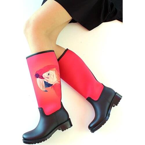 Ç20617Siyah Pink Potin Black Women Boots Ç20617