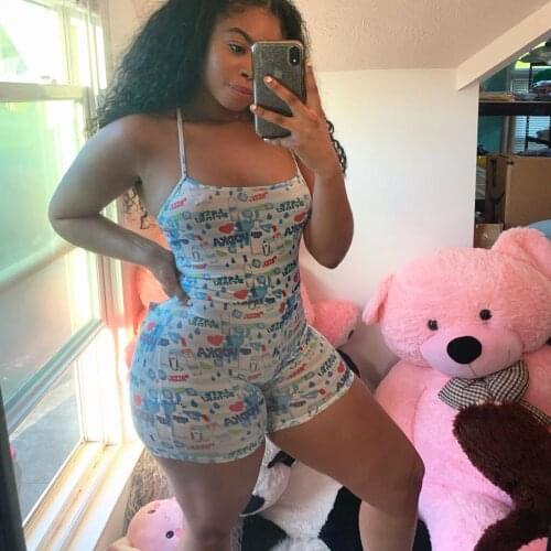 Sexy Women Bodysuit Sleeveless Deep V Neck Bodycon Stretch Leotard Bodysuit Button Short Romper Pajama Women Sleepwear Jumpsuit