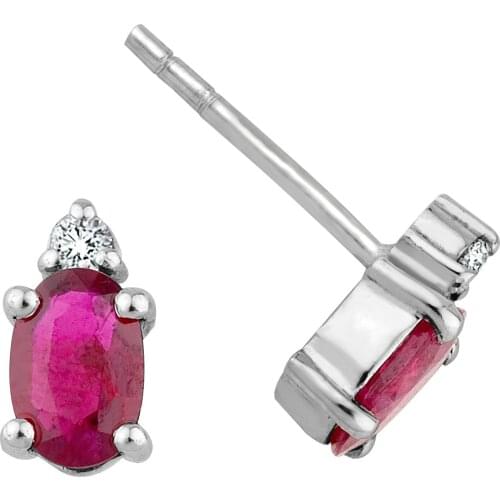 14k Gold Natural Ruby Solitaire Earring PE1692-2