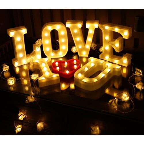 3D LED Night Lamp 26 Letter 0-9 Digital Marquee Sign Alphabet Light Wall Hanging Lamp Indoor Decor Wedding Party LED Night Light