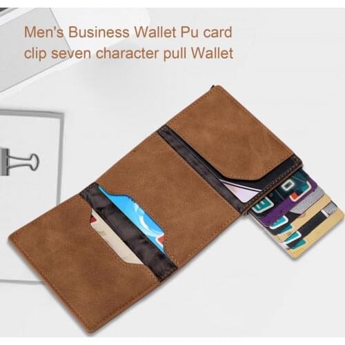 Slim Purse Wear Resistant Large Capacity Faux Leather Mens Fashion Mini Purse Supplies for Shopping