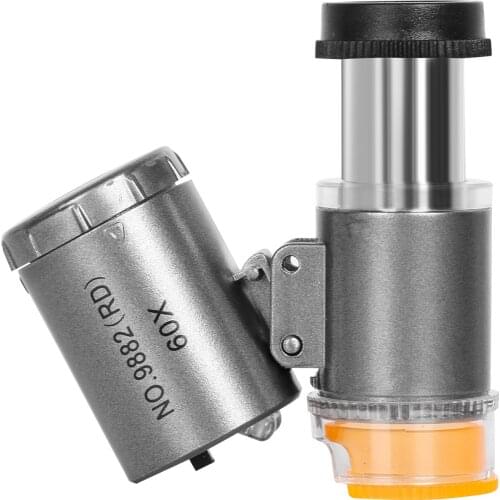 60X Magnifying Glass Lighted Magnifier with 2 LED Lights & 1 UV Light Focal Length for Jewelers Watchmakers Gemologists Hobbyist