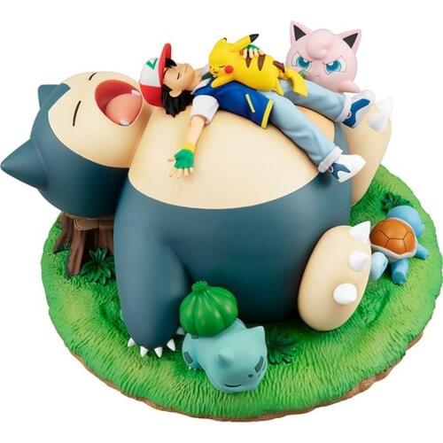 In Stock Originele Bandai Anime Pokemon Pocket Monsters Snorlax Ash Ketchum Pikachu Pvc Action Collection Model Toys for Kinds