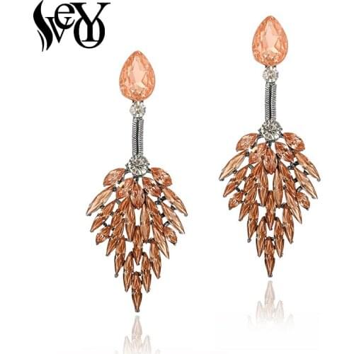 VEYO Luxury Crystal Zinc Alloy Drop Earrings Long Party Dangle Fashion Jewelry for Women Gift 2020 New