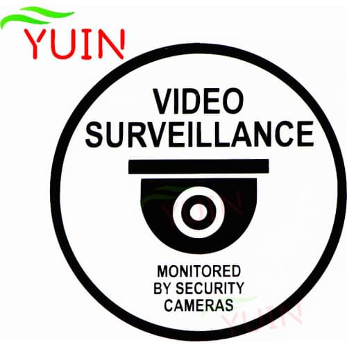 Video Surveillance, Monitored By Security Cameras, Decals Fashion PVC Waterproof Car Sticker Black/White/Red/Laser/Silver