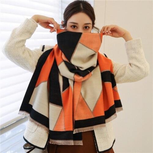 Women Scarf Winter New Cashmere Wraps Design Luxury Print Pashmina Female Shawl Stoles Bufanda Thick Warm Blanket 2021