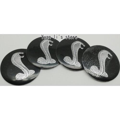 1 Set(1 Set=4pcs) OEM Rattlesnake Snake On Black Cobra Wheel Center Cap Badge Emblem Sticker Car Styling
