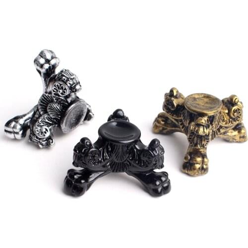 1PC Black Resin Carved Pedestal Gold Ancient Base Ball Sphere Holder Sculpture Old Style Home Decoration Collectibles