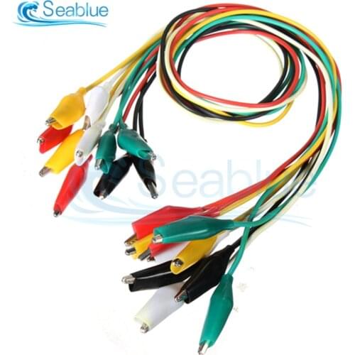 10Pcs 50cm Alligator Clips Double-ended Clips Crocodile Cable Alligator Jumper Wire Test Leads Alligator Clips