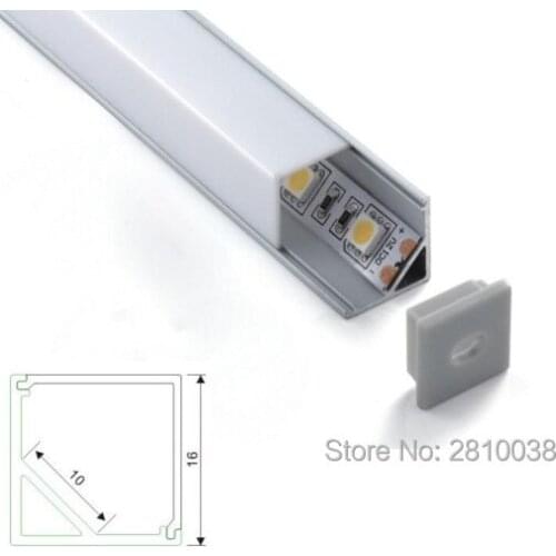 100 X 2M Sets/Lot 90 degree corner shape aluminium profile for led strips and right angle led channel housing for kitchen led