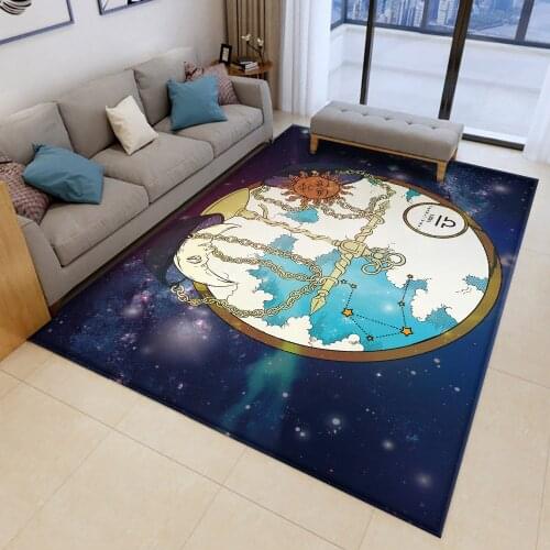 12 Constellation Libra Round Floor Mat Flannel Anti-slip Carpet Durable Carpet Floor Mat Home Bedroom Living Room Decoration Rug
