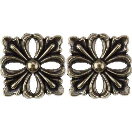 2 Metal Flower Furniture Sheet Green Bronze Flower Shape Feet Adornment Country Style Table Chair Frame Leg Head Post Decoration