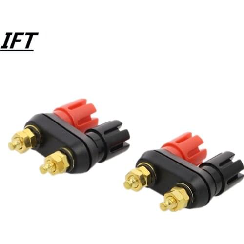 2 Pcs Quality Banana plugs Couple Terminals Red Black Connector Amplifier Terminal Binding Post Banana Speaker Plug Jack