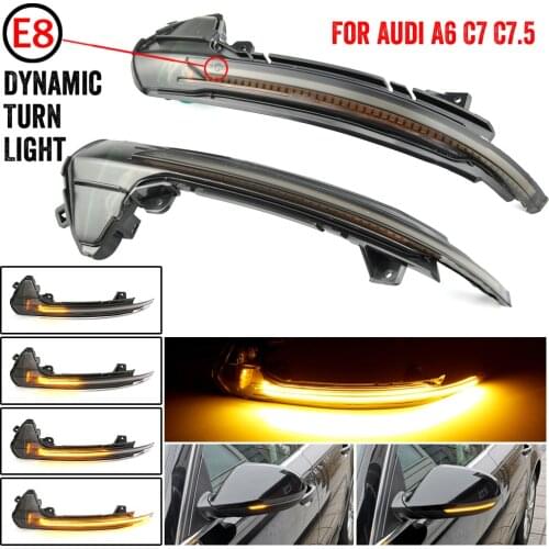 2pcs Side Mirror indicator Dynamic Blinker LED Turn Signal Light For Audi A6 RS6 4G C7 7.5 2012 2013 2014 2015 2016 2017 2018