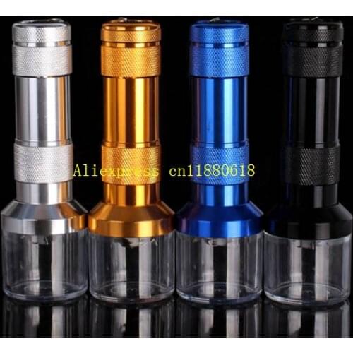 24pcs/lot Fast Shipping Aluminum Electric Tobacco Grinder Crusher Chopper Spice Smoke Grinding Chopper Flashlight shape