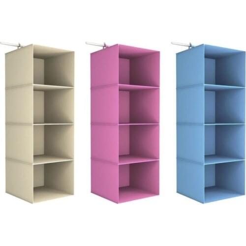 4 Compartments Mesh Wardrobe Organizer Creative Home Clothes Hanging Drawer Box Underwear Sorting Storage Multifunctional