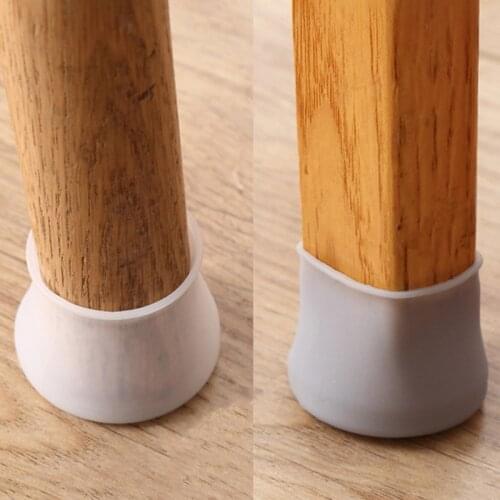 4pcs Silicone Table Leg Cover Thickened Protective Cover Mute Wear-Resistant Non-slip Table Chair Leg Caps