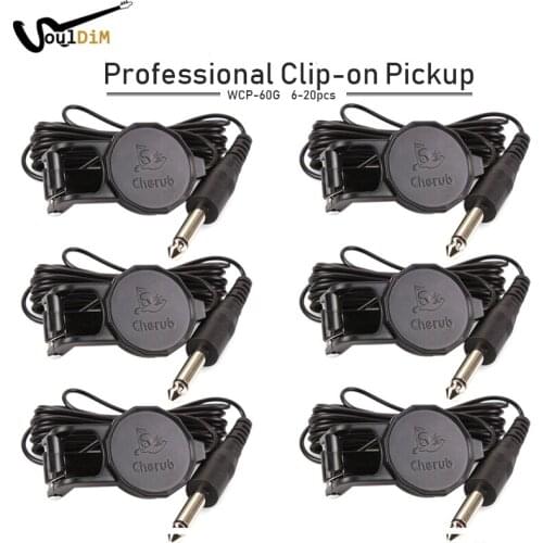 6 pcs Cherub WCP-60G Ukulele Acoustic Guitar Pickups Professional Clip-on Pickups Amplifier with 250mm Cable Musical Instruments
