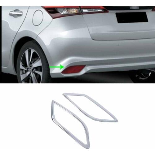 Car Accessories Exterior Decoration ABS Chrome Rear Fog Lamp Light Cover Trims For Toyota Vios/Yaris Hatchback 2019 Car-styling