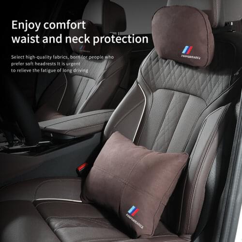 Car Headrest Neck Pillow For 1 2 3 5 6 Series M3 M5 X1 X3 X5 X6 E46 Universal Neck Protection Supporter Headrest Car Accessories