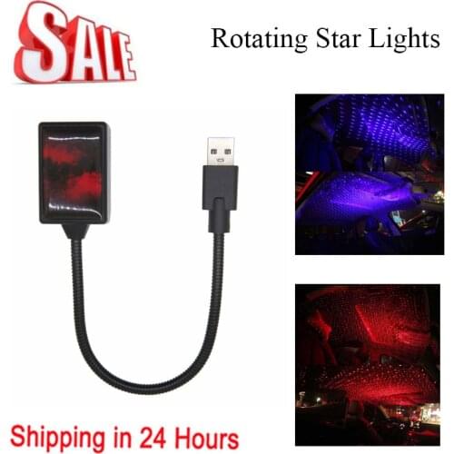 Car Ambient Light Car Starry USB Modified Roof Interior Decoration Star Sky Ceiling Projector Rotating Star Lights Car Styling