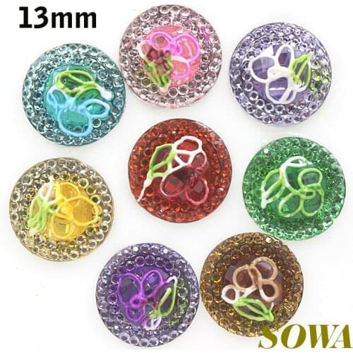 Free Shipping 12pcs/lot Size 13*18mm Pick Shape Drop/round/ Oval Multi Color Flatback Flower Resin Beads