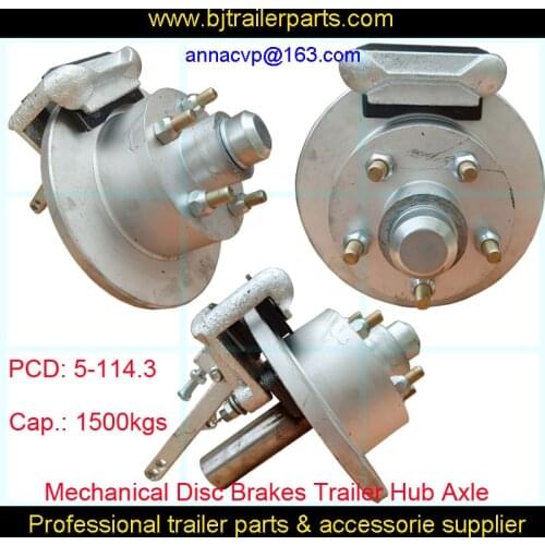 CVP 10" Mechanical dis brakes trailer hub stub axle set sealed bearing PCD 5-114.3mm trailerparts