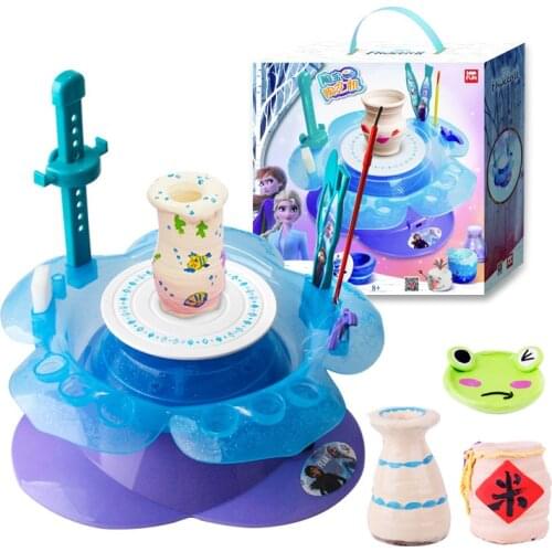 Disney childrens pottery machine snow and ice princess clay machine girls hand DIY making clay toys Frozen House toys